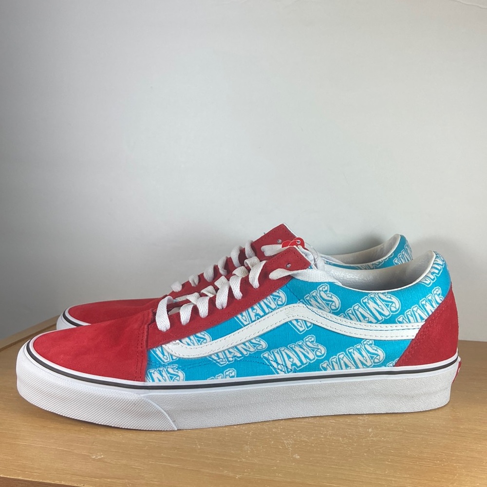 Vans Old Skool Retro Mart Men’s Size 10.5 Sneakers Red/Blue/White Suede Canvas